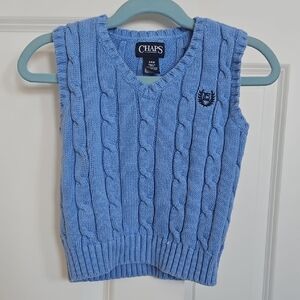 Chaps Light Blue Cable Knit V-Neck Sweater Vest